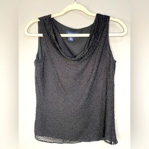 Ann Taylor Silk Black Beaded Top (6)